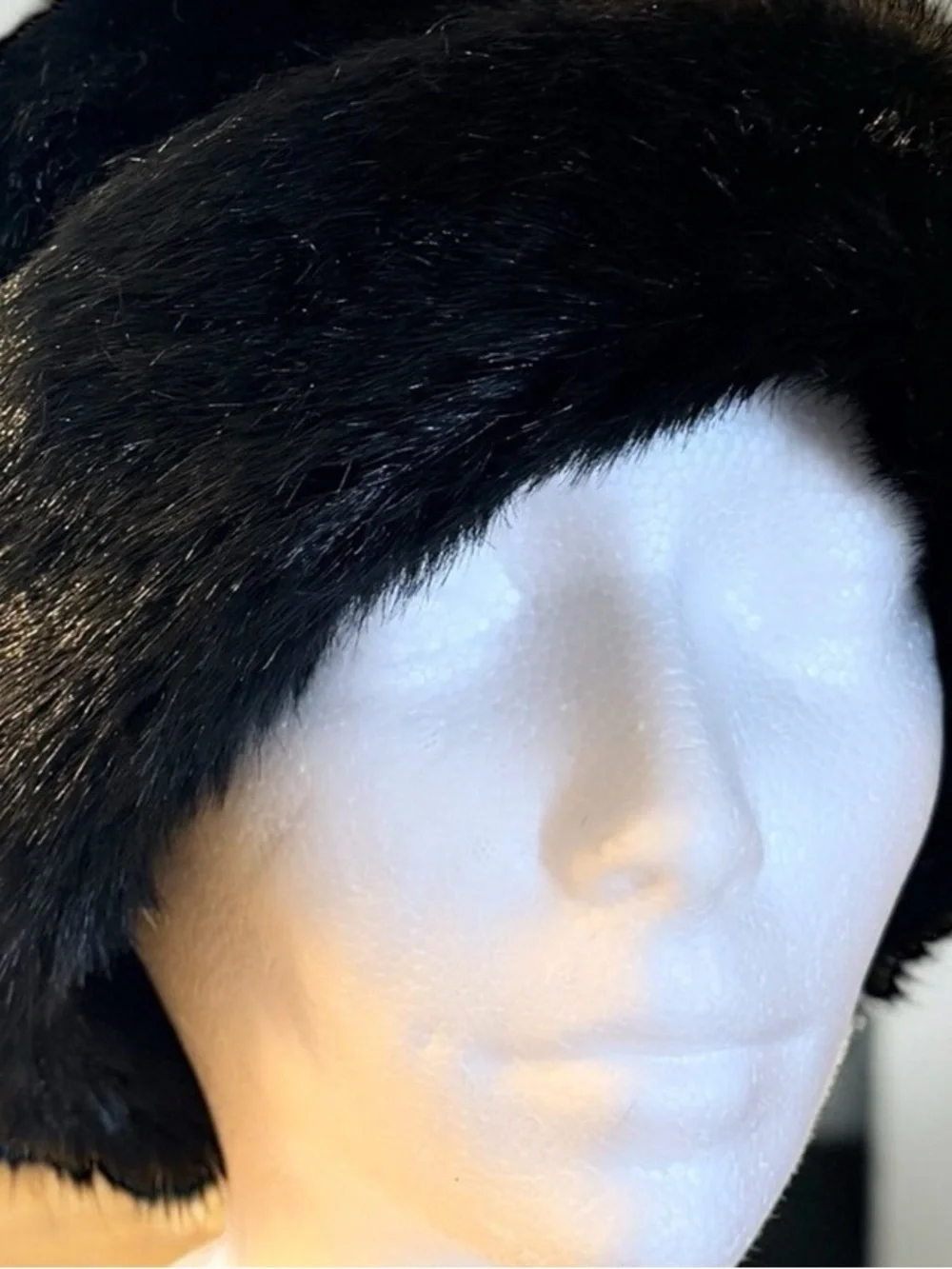 Luxury Black Faux Fur Headband - Women's Winter Accessory